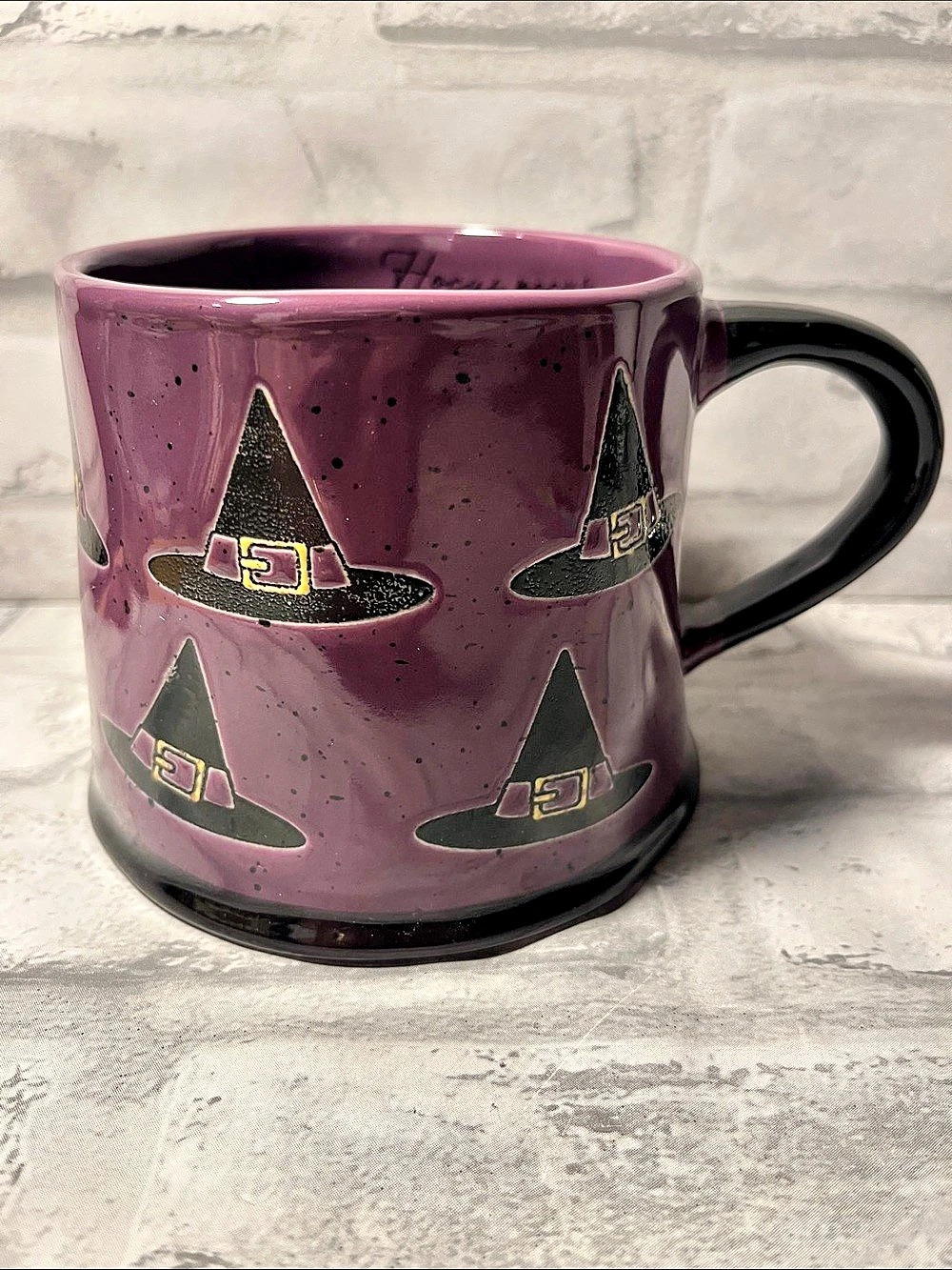 Global Design Connections Hocus Pocus Witch Hat Halloween coffee Mug Purple & Bl